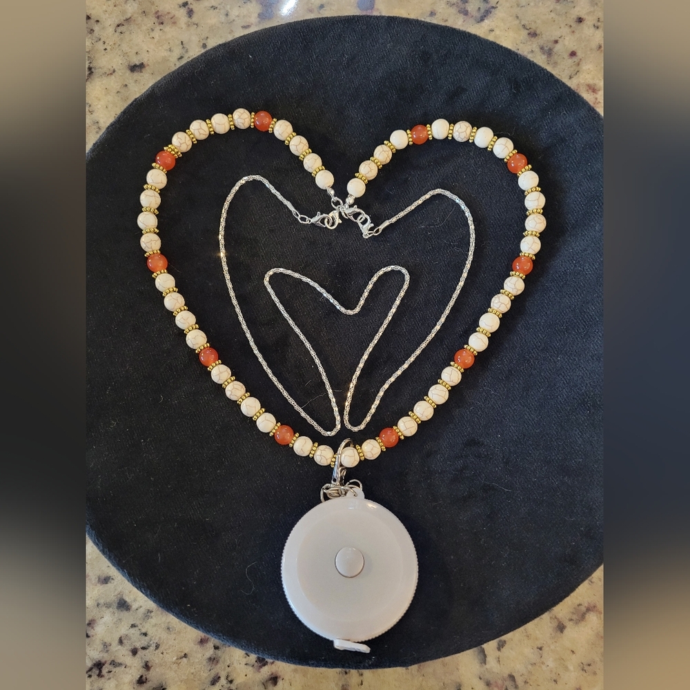 Tape Measure Lanyard Eyeglasses Holder Handmade Beaded Necklace New